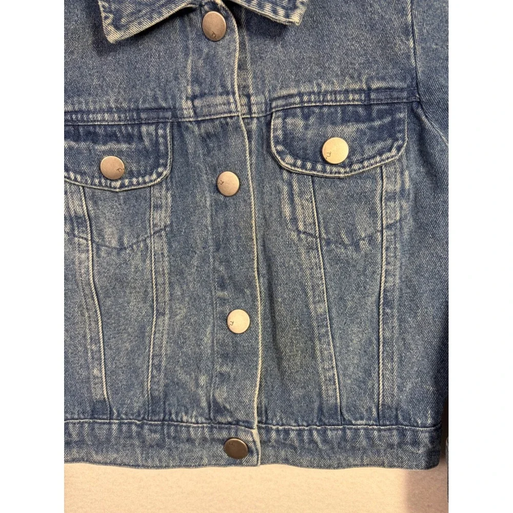 Miki Miette Denim Jacket Kids 3T Blue Excellent Patch Butterfly Rainbow Gem